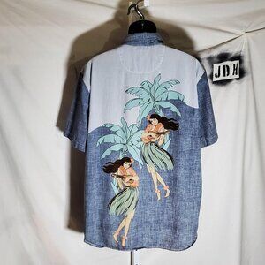 Tommy Bahama Button Front Hula Girls on Back Sz XL men's - shipping incl